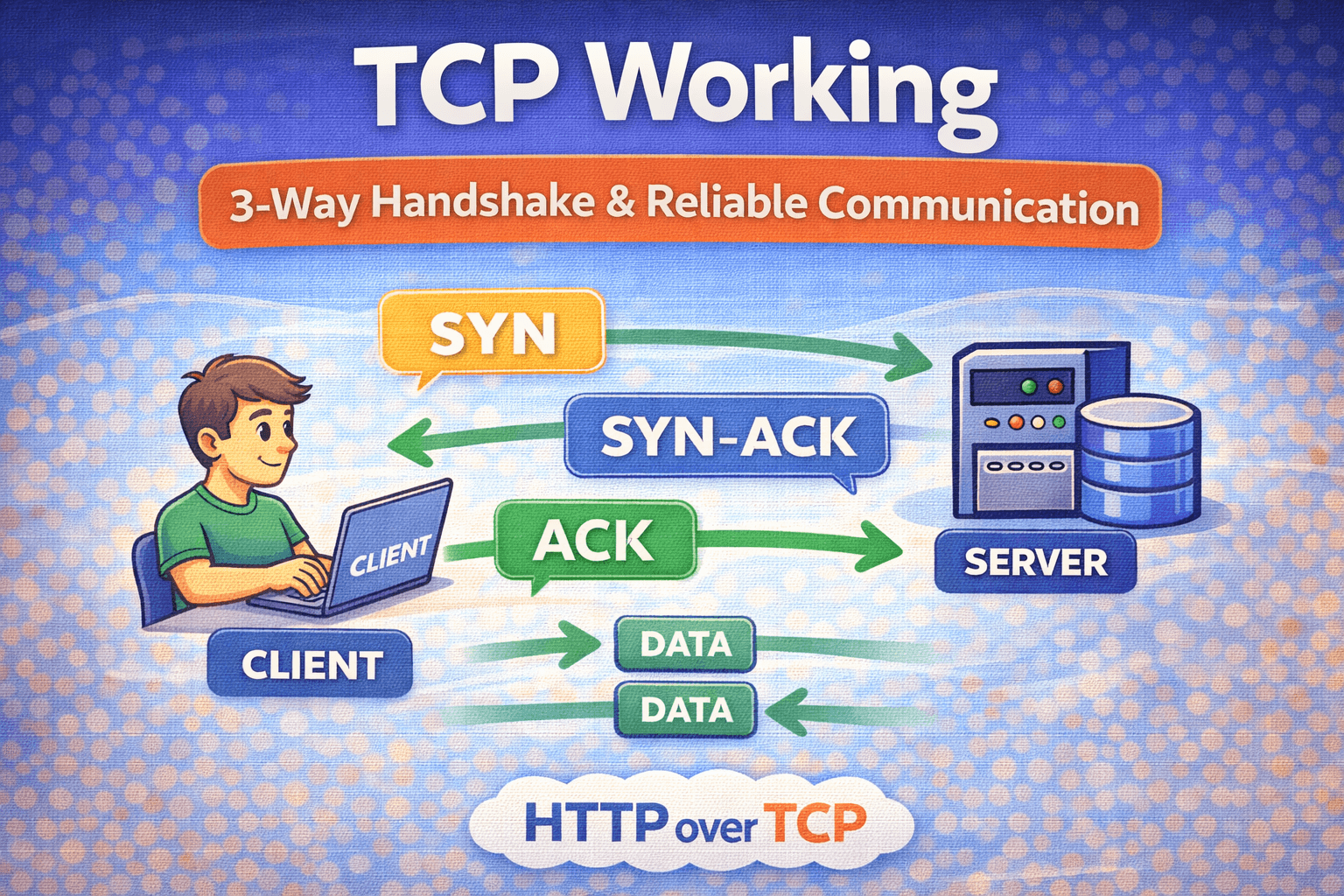 TCP Working: 3-Way Handshake & Reliable Communication